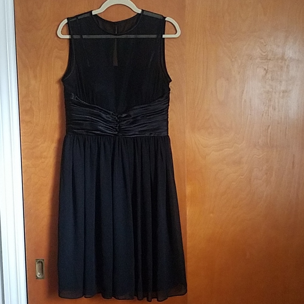 Maggy London size 10 Dress black chiffon and silk